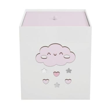 Imagem de Lixeira Kit Higiene MDF com Tampa Quarto Bebê Nuvem - Neném na Nuvem, 