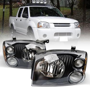 Imagem de Misakomo Conjunto de faróis – caixa preta para Nissan Frontier 2001-2004 – Substituição para 260608Z325, 260108Z325, NI2502130 e NI2503130 (sem chicote de fios e lâmpadas)