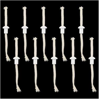 Imagem de DGZZI 10 Conjuntos De Lâmpadas Álcool Hidropônicas Universais Absorventes Corda Algodão Com Suporte Cerâmica Para Óleo Plano E