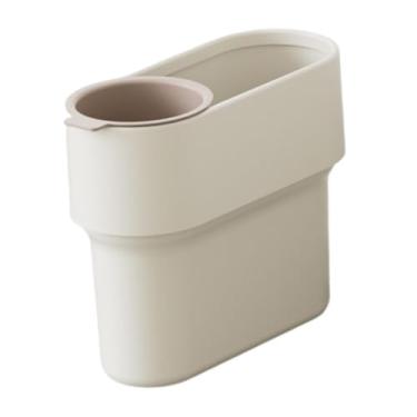 Imagem de WeiLaiKeQi Lixeira com mini copo removível, balde de lixo com tampa aberta, fácil separação de resíduos domésticos para mesa de entrada e sala de estar, Branco