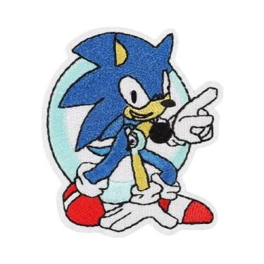 Imagem de Sonic the Hedgehog Bordado Patches 16 Estilos Anime Figura Decoração E