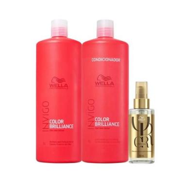 Imagem de Wella Brilliance Sh 1000ml + Cond 1000ml + Oleo 100ml - Wella profissi