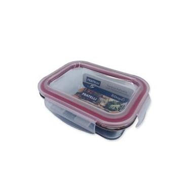 Imagem de Pote de Vidro Hermético com Tampa, 370ml, 12,5 x 10 x 5 cm, 4 Travas, Próprio para Microondas, Forno e Freezer