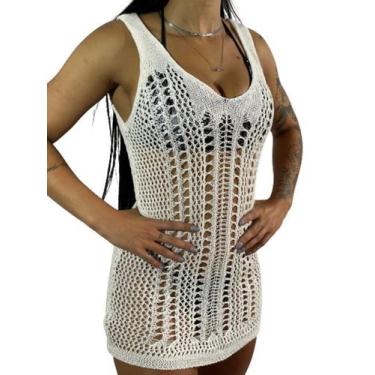 Imagem de Vestido Rendado C/ Decote Saida De Praia Confortavel R02 - Fanáticos P