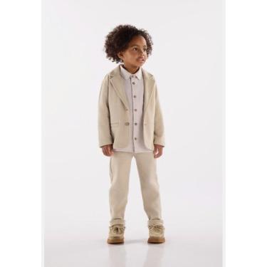 Imagem de Blazer Infantil em Malha Alfaiataria Up Baby, Bege, 1