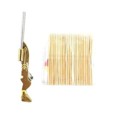 Imagem de Mini Pistola De Palito De Dente Brinquedo Divertido Para Caça Ao Ar Li