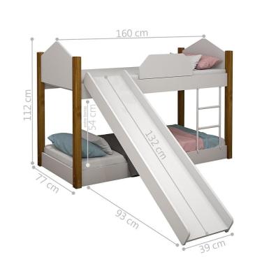 Imagem de Beliche Escorregador Colchão Infantil Luzia