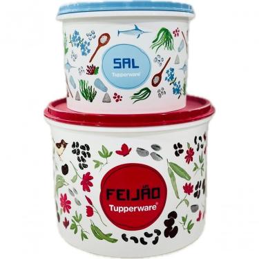 Imagem de Tupperware Kit 2 Peças Porta Feijão E Sal Floral