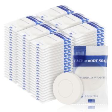 Imagem de RSQAZQ Sabonete de bar de hotel a granel, sabonete descartável embrulhado individualmente para mãos, rosto e corpo, artigos de higiene pessoal tamanho viagem para caridade, negócios, motel, hóspedes