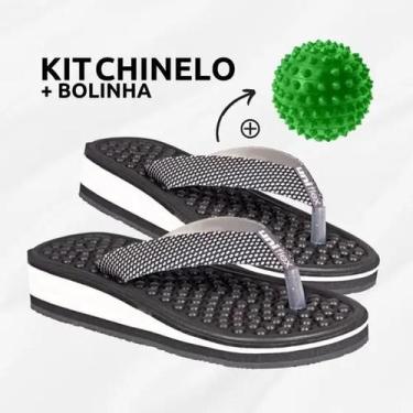 Imagem de Kit Chinelo Ortopedica P/Esporão + Bolinha Massageadora - Uniflex, 35/