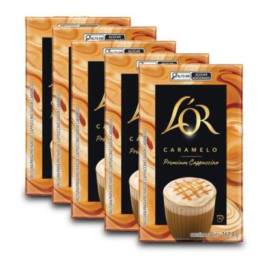 Imagem de Cappuccino Solúvel LOR Caramelo Kit 5 Caixas de 162,4g - L'OR