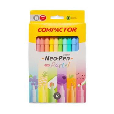 Imagem de Canetinha Gigante Neo-Pen Compactor tons pastel 2.0 com 12 cores - com