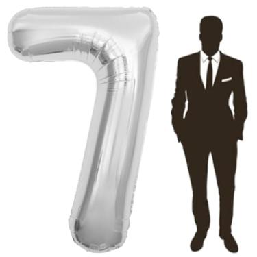 Imagem de Yimen Bloon Balão Gigante Prateado Com Números De 65", Hélio Para Festa Aniversário Infantil, Suprimentos Decoração Tema Casamento E Celebração (Mais 7)