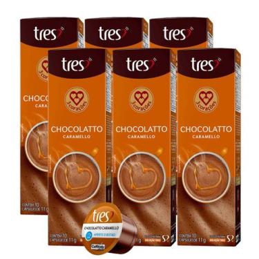 Imagem de 6x Cápsula de Café Tres 3 Corações Chocolatto Caramello 10 Unidades, C