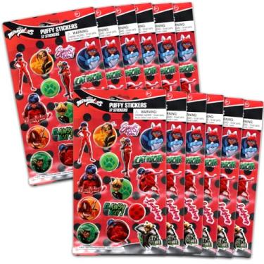 Imagem de Miraculous Ladybug Party Favors for Girls & Boys Bundle - 12 Pack Puffy Sticker Sheets for Kids Birthday Party Goodie Bags | Miraculous Ladybug Party Supplies