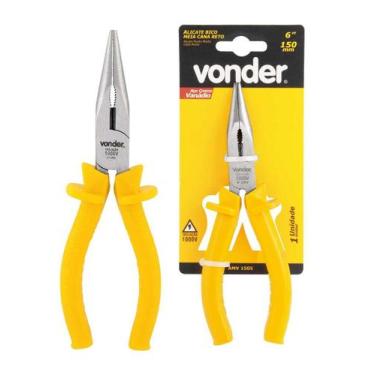 Imagem de Alicate De Bico Meia Cana Reto Cromo Vanádio 6" 150mm Vonder
