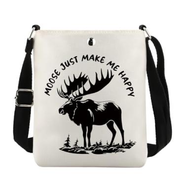 Imagem de Lywjyb Birdgot Bolsa transversal inspirada em animais alce caça alce mercadoria vida selvagem amante de animais presente, Moose Cr, Casual