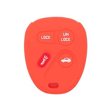 Imagem de SEGADEN Capa protetora de silicone compatível com CHEVROLET BUICK CADILLAC PONTIAC OLDSMOBILE 4 botões controle remoto chaveiro CV4611 laranja
