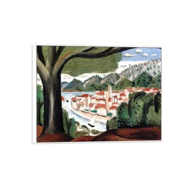 Imagem de MUHJDYC Quadros famosos impressão em tela - vista porta-paisagem imagem em tela-arte póster reprodução 20 x 25 cm - 8 x 10 in moldura branca