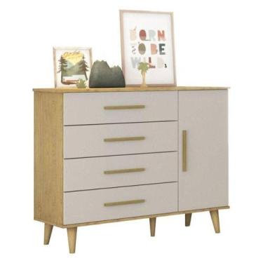 Imagem de Cômoda Infantil Ludmila Off White Bétula - Carolina Baby