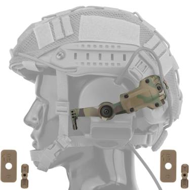 Imagem de SINAIRSOFT Kit de suporte de montagem em trilho ARC adaptador de trilho de capacete tático com rotação de 360° para jogos de airsoft acessórios de suporte de capacete de proteção de ouvido
