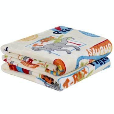 Imagem de Manta Solteiro Kids Flannel Microfibra 1 Peça - Dino - Bia Enxovais