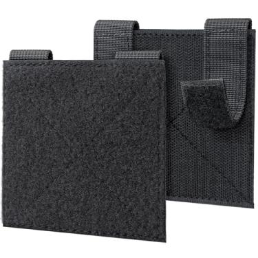 Imagem de Pitozer Molle Patch Panel, 2/4 peças tático gancho e laço adaptador painel moral placa de remendo para acessórios Molle placa colete transportador e mochila 10 x 10 cm