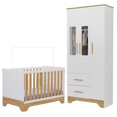 Imagem de Jogo de Quarto Infantil Popy Retrô Plus Guarda Roupa 3 Portas com Jane