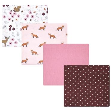 Imagem de Luvable Friends Hudson Baby Flanela Recebendo Cobertores 4 unidades, Floresta Florestal