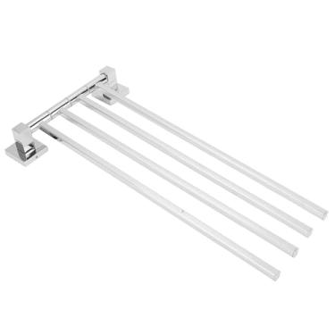 Imagem de Toalheiro de Aço Inoxidável Giratório de 180 Graus, Suporte de Toalha de Banho de Tubo Quadrado Ajustável, Acessórios de Banheiro (#13)