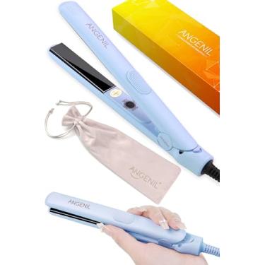 Imagem de ANGENIL Chapinha E Modelador De Cachos Pro Titanium 2 Em 1, Bivolt - Cerâmica Alisadora, 2,5 Cm (0,7 Pol. Azul)