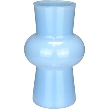 Imagem de VASO DECORATIVO ENFEITE CASA ELIPSE HOME&CO LEITOSO VIDRO 20X12X12CM AZUL