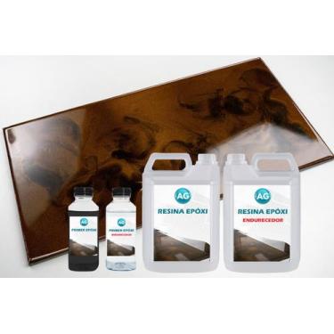 Imagem de Kit Porcelanato Liquido Metálico Cobre Flamejante / Marrom Escuro AG p