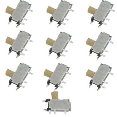 Imagem de PZRT 10 peças de interruptores deslizantes em miniatura de 7 pinos 2.0 interruptores de chip de brinquedo de haste amarela para pequenos dispositivos eletrônicos
