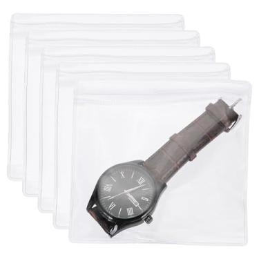 Imagem de PATIKIL Sacos plásticos pequenos para joias 12 cm x 12 cm, 100 peças reutilizáveis, com fecho de zíper, bolsa de embalagem de PVC transparente para anéis, brincos, pulseiras, contas