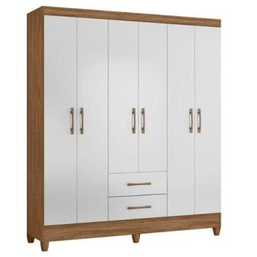 Imagem de Guarda Roupa Casal Panamá 6 Portas Branco - Moval - MOVAL MOVÉIS, Natu