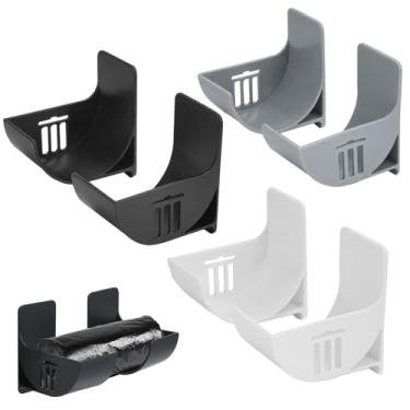 Imagem de Zoyiancy Dispensador de suporte de saco de lixo, organizador de rolo de saco plástico ajustável, suporte de sacos de lixo de parede para organização de armazenamento de armário de cozinha doméstica