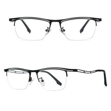 Imagem de VFDHN Armação de óculos de titânio masculina, óculos de grau sem aro, ultraleve (85890 preto C9)