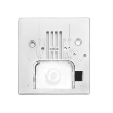 Imagem de Máquina de costura Placa de agulha Tampa transparente Placa da garganta Durável Visibilidade resistente Durável Parte de substituição de eficiência de costura aprimorada para 7256
