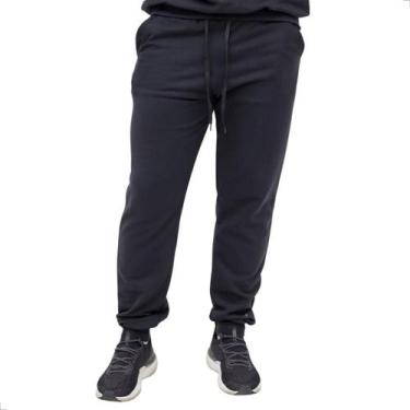 Imagem de Calça Masculina de Moletom TechMalhas flanelada lisa, M, Preto