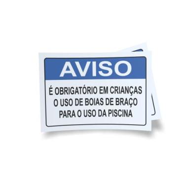 Imagem de Kit 3 Placas sinalização 15x21cm EM PVC PL(250) - Tema: Piscina - Sem 