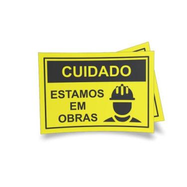 Imagem de Kit 3 Placas sinalização 15x21cm EM PVC PL(1040) - Tema: Obras Equipam