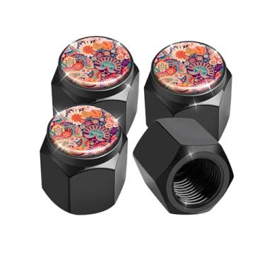 Imagem de Pacote com 4 tampas de haste de válvula de pneu, tampas de haste de roda de carro, tampas de válvula de ar de alumínio, ajuste universal para carros, SUVs, caminhões, bicicletas e motocicletas