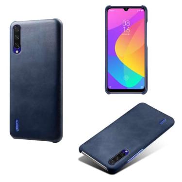 Imagem de Capa para Xiaomi A3,Proteção contra quedas,Casca de volta de cor sólida simples,Design de couro de imitação de plástico-Blue