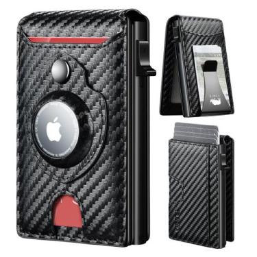 Imagem de Carteira inteligente para Apple Airtag Wallet masculina com bloqueio d