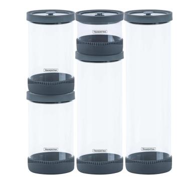 Imagem de Jogo de Potes De Vidro Herméticos Tramontina Purezza Em Borossilicato Com Tampa Em Silicone 64220760