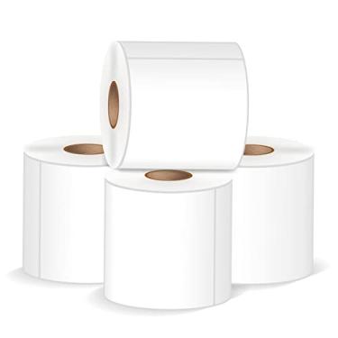 Imagem de Sonew Etiquetas de Adesivos Térmicos 4x6, Impressora de Rolagem de Adesivos de Remessa, para Impressora e Negócios Térmicos Diretos, Papel de Rótulo (100x100mm)