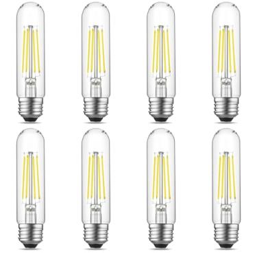 Imagem de Gozelux Lâmpada LED Edison tubular de 12 cm, lâmpadas vintage reguláveis de LED 5000K 6W 750LM, equivalente a 60 watts, base E26, lâmpada LED T10 para pingente rústico, ilha, lustres, arandelas de