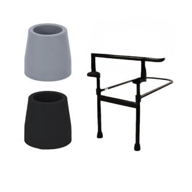 Imagem de Ykyjch Pontas De Borracha Reposição Black Walker 1 1/8" Reforçadas Com Aço Resistente Para Andadores, Cômodas, Cadeiras Banho, Bengalas, Acessórios Essenciais Os Pés Idosos