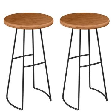Imagem de Kit 2 Mesas Bistrô Alta Para Aérea Gourmet Aurora Peroba - Black House